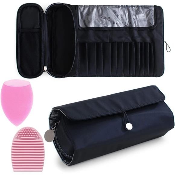 Portable Makeup Brush Bag Makeup Brush Case Organier for Travel,Hold 20+ Brushes - Picture 1 of 6